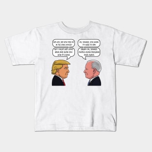 The Political Showdown: Leaders' Face-Off - A Cartoonish Perspective Kids T-Shirt